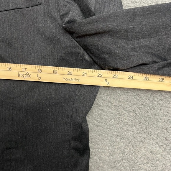 Express Blazer Mens 42R Gray Excellent Slim Fit Two Button Notched Suit Jacket - Picture 11 of 15